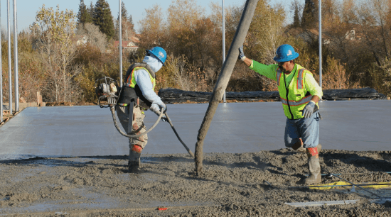 flex shaft concrete vibrator in column form