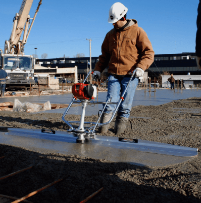Northrock concrete screed finishing fresh concrete slab